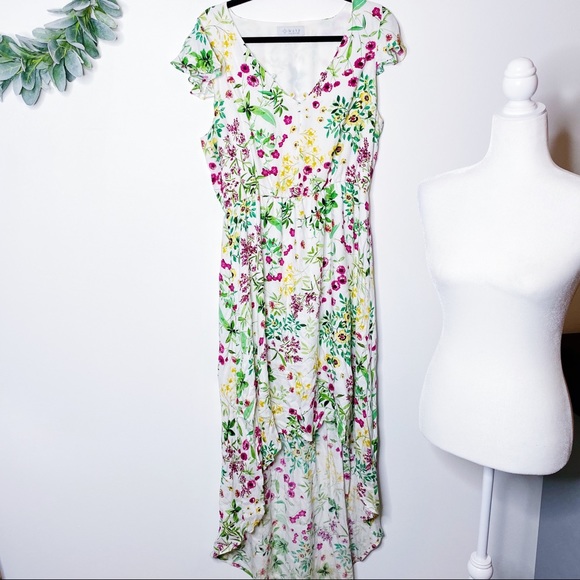 Wayf Dresses & Skirts - Wayf Floral High Low Midi Dress